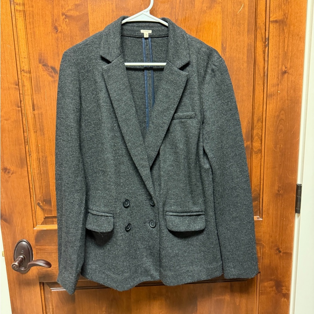 J. Crew Charcoal Double-Breasted Blazer 100% Wool